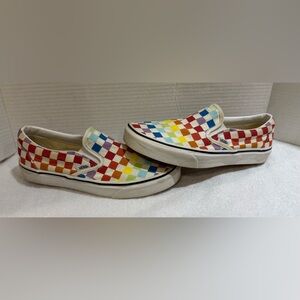 Vans Off The Wall Rainbow Checkered Sneakers - Men’s 7 Women’s 8.5